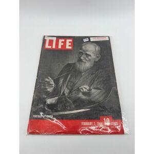 Vintage LIFE Magazine February 7 1944 George Bernard Shaw Karsh Cover WWII Era